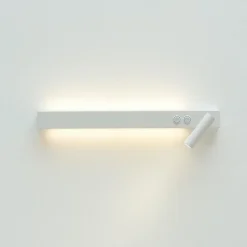 Longue applique murale blanche avec liseuse - Stanli