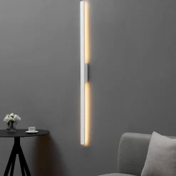 Longue applique murale blanche épurée extérieur - Sambai