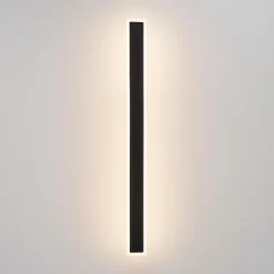 Longue applique noire 103 cm en aluminium IP54 - Mattea