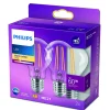 Lot 2 ampoules E27 A60 806lm 7W = 60W IP20 blanc chaud Philips