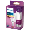 Lot 2 ampoules E14 (SES) flamme 470lm 4.3W = 40W IP20 blanc chaud Philips
