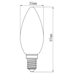 Lot 2 ampoules LED à filament flamme Jacobsen E14 470 lm 3.4W 40W blanc chaud transparent