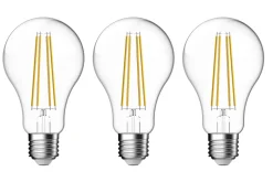 Lot 3 ampoules LED à filament GLS E27 1521lm 10.5W = 100W Ø7cm IPX4 Diall blanc chaud