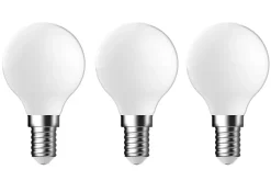 Lot 3 ampoules LED à filament mini globe E14 470lm 3.4W = 40W Ø4.5cm IPX4 Diall blanc chaud