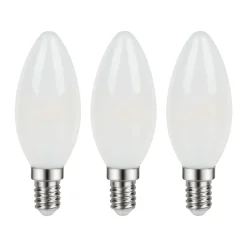 Lot 3 ampoules LED à filament flamme E14 470lm 3.4W = 40W Ø3.5cm Diall blanc neutre