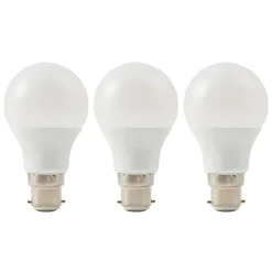 Lot 3 ampoules LED A60 B22 806lm 7.3W = 60W Ø6cm Diall blanc chaud
