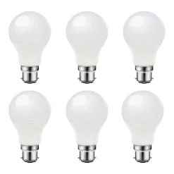 Lot 6 ampoules LED B22 A60 806lm blanc