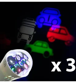 Lot 3 Ampoules LED E27 projecteur motifs CARS Eclairage enfants