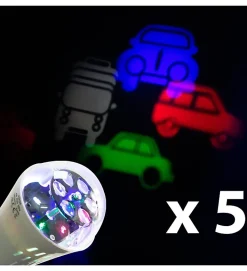 Lot 5 Ampoules LED E27 projection motifs voitures Eclairage enfants