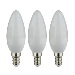 Lot 3 ampoules LED flamme E14 470lm 4.2W = 40W Ø3.5cm Diall blanc chaud