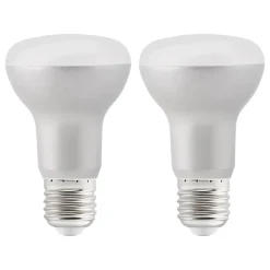 Lot 2 ampoules LED Réflecteur (R63) E27 600lm 5.4W = 48W Ø6.3cm Diall blanc chaud