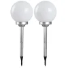 Lot 2 Boule lumineuse solaire pour jardin, lampe LED de jardin, borne solaire éclairage solaire d'extérieur -Diamètre 25 x H 67 cm