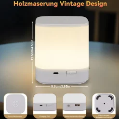 Lot lampes de table led nettlife avec batterie rechargeable de 1800 mah, variateur tactile 3000-6500k usb avec 3 températures