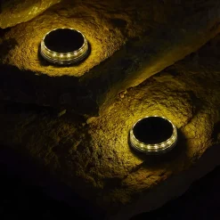 Lot 2 spots encastrables solaire LED Lumisky IP44 60lm blanc chaud l.12cm noir