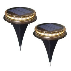 Lot 2 spots encastrables solaire LED Lumisky IP44 60lm blanc chaud l.12cm noir