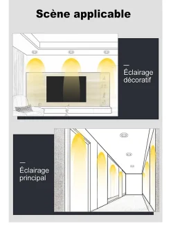 Lot de 10 - Spot LED encastrable orientable, 7W 3000K Blanc chaud transformateur intégré pour plafond