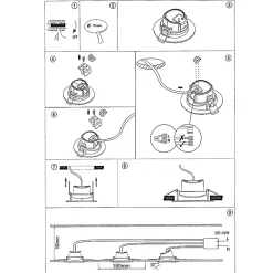 Lot de 2 - Spots à encastrer salle de bains led intégrée Etanche IP65 3000k Blanc Chaud - Digilamp