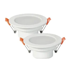 Lot de 2 - Spots à encastrer salle de bains led intégrée Etanche IP65 4000k Blanc Neutre