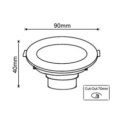 Lot de 2 - Spots à encastrer salle de bains led intégrée Etanche IP65 6000k Blanc Froid