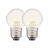 Lot de 2 ampoules Filament LED P45 Opaque, culot E27, 806 Lumens, conso. 9W (eq. 60W), 2700K, Blanc chaud