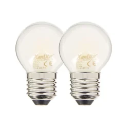 Lot de 2 ampoules Filament LED P45 Opaque, culot E27, 806 Lumens, conso. 9W (eq. 60W), 4000K, Blanc Neutre