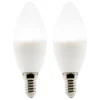 Lot de 2 ampoules flamme LED E14 - 5W - Blanc neutre - 400lm - 4000K - Elexity