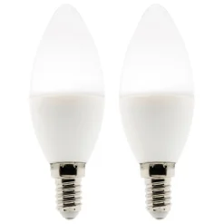 Lot de 2 ampoules flamme LED E14 - 5W - Blanc neutre - 400lm - 4000K - Elexity