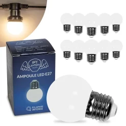Lot de 10 Ampoules Guirlande Guinguette Led E27 Blanc Chaud - 1.5W