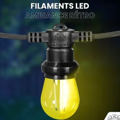 Lot de 10 Ampoules Guirlande Guinguette Led E27 jaune - 2W