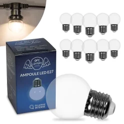 Lot de 10 Ampoules Guirlande Guinguette Led E27 Transparentes - 1.5W