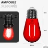 Lot de 10 Ampoules Guirlande Guinguette Led E27 rouge - 2W