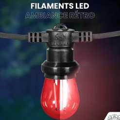 Lot de 10 Ampoules Guirlande Guinguette Led E27 rouge - 2W