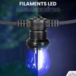 Lot de 10 Ampoules Guirlande Guinguette Led E27 bleu - 2W
