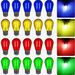 Lot de 20 Ampoules Guirlande Guinguette filament multicolore Led E27 Multicolores - 2W