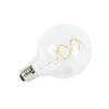 Lot de 3 ampoules LED à filament torsadé E27 G95 transparentes 5W 400lm 2200K