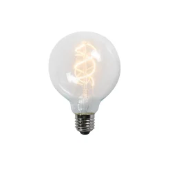 Lot de 3 ampoules LED à filament torsadé E27 G95 transparentes 5W 400lm 2200K