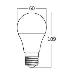 Lot de 50 ampoules LED A60 9W (Eq. 60W) E27 3000K