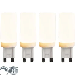 Lot de 4 ampoules LED dimmables 3 niveaux G9 4,5W 500lm 2700K