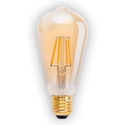 Lot de 4 ampoules LED douille E27 4 watts, en métal et verre, blanc chaud