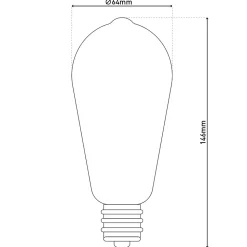 Lot de 4 ampoules LED douille E27 4 watts, en métal et verre, blanc chaud