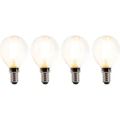 Lot de 4 ampoules LED E14 à intensité variable P45 transparentes 3W 250lm 2700K