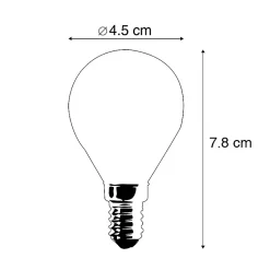 Lot de 4 ampoules LED E14 à intensité variable P45 transparentes 3W 250lm 2700K