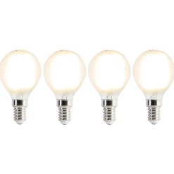 Lot de 4 ampoules LED E14 P45 mat 3,5W 360lm 2700K