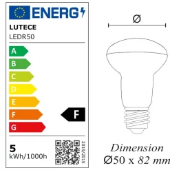 Lot de 10 ampoules LED E14 R50 4,9W (équiv. 40W) 470Lm 3000K - garantie 5 ans