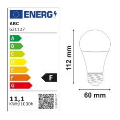 Lot de 10 ampoules LED E27 standard 11,1W 1055Lm 3000K - garantie 2 ans