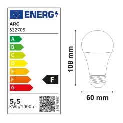 Lot de 10 ampoules LED E27 standard 5,5W 510Lm 3000K - garantie 2 ans