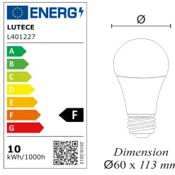 Lot de 10 ampoules LED E27 11.1W 1055Lm 4000K - garantie 5 ans