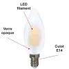 Lot de 10 ampoules LED filament E14 6W (équiv. 57w) 750Lm 2700K - garantie 2 ans