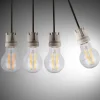 Lot de 6 ampoules LED filament avec douille E14 8 watts, en métal et verre, claires