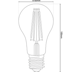 Lot de 6 ampoules LED filament avec douille E14 8 watts, en métal et verre, claires